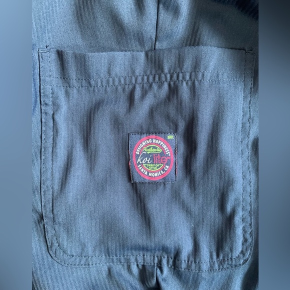 Koi Lite Slim Fit Style #720 Scrub Pants ~ Blue with Pink/Black Band 3X - Picture 7 of 12